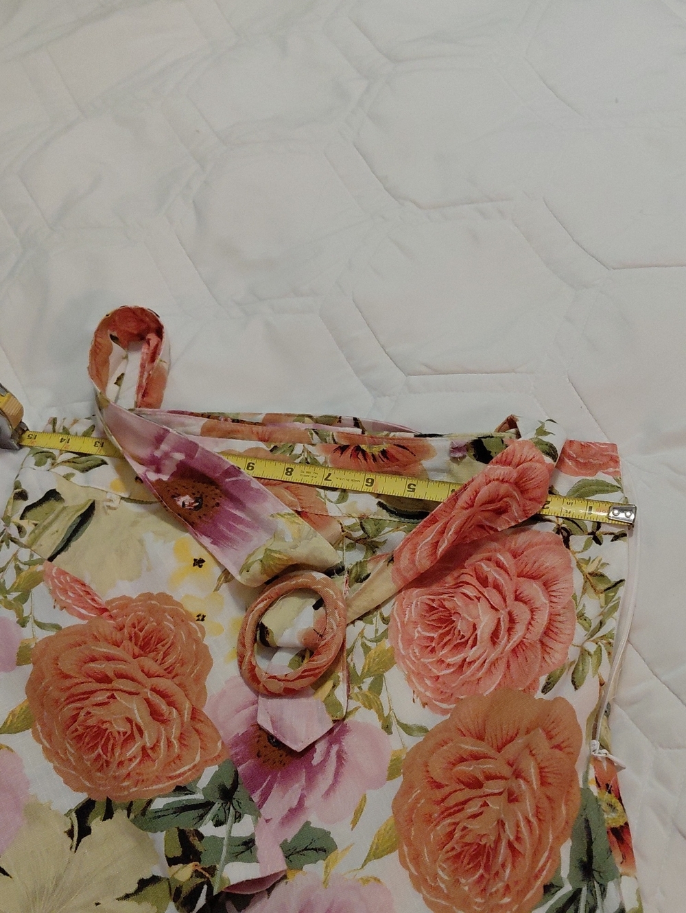 Floral Sleeveless Fitted 2 Piece Maxi Dress - Pink & Peach Green Flowers - Picture 9 of 16